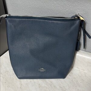 Coach Dark Blue Leather Shoulder Bag